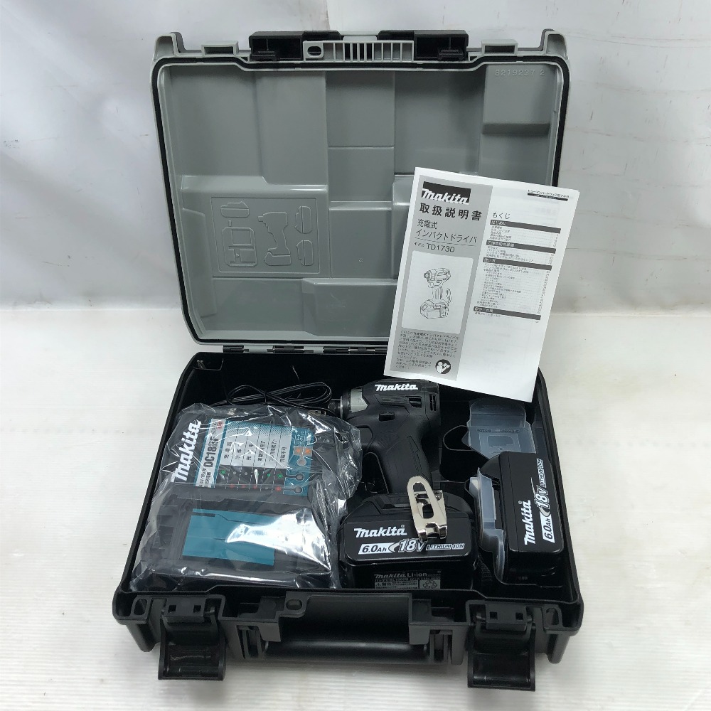 【中古】MAKITA マキタ 工具 インパクトドライバ 未使用品(S) 付属品完備 TD173DRGXB ブラック Sランク
