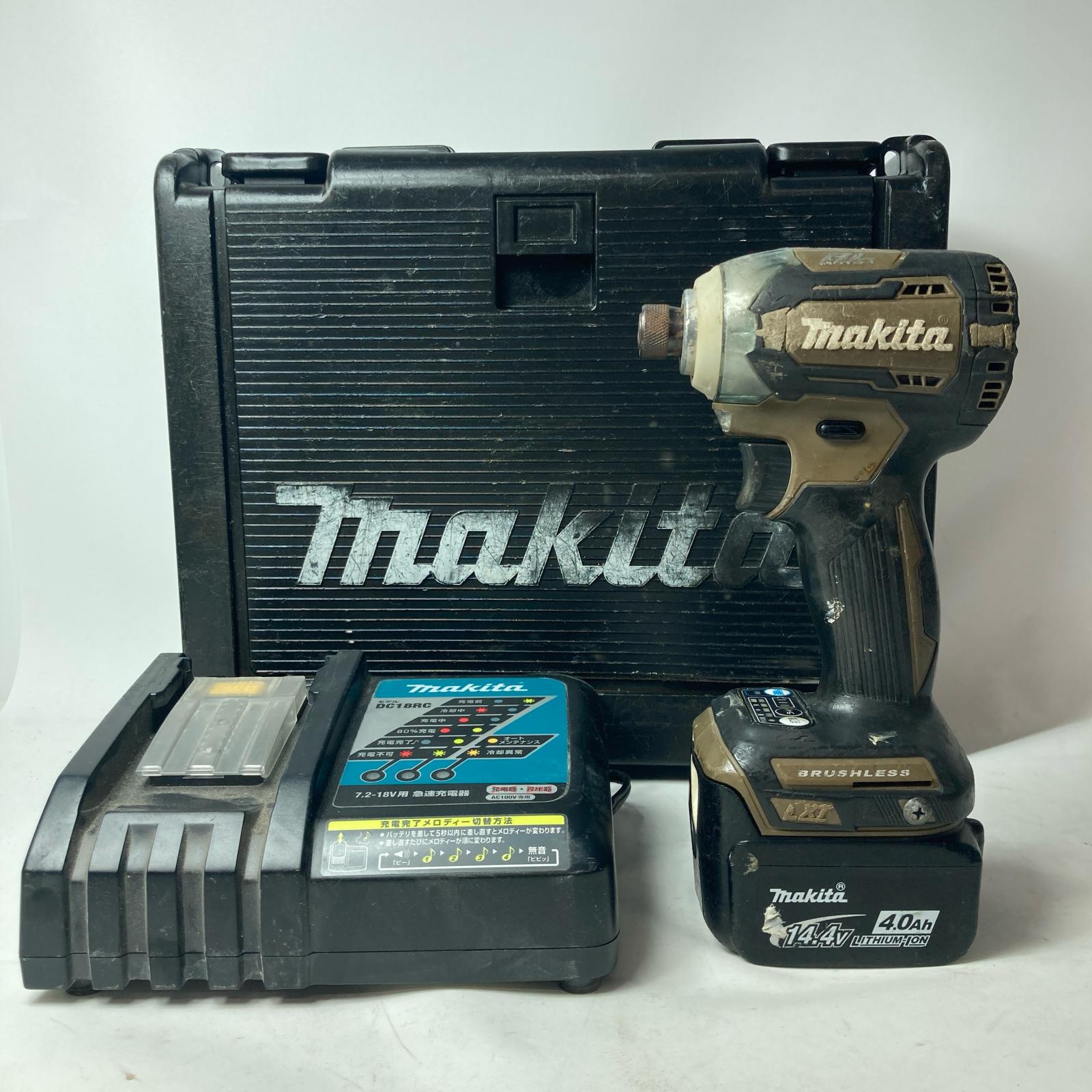 【中古】MAKITA マキタ インパクトドライバ TD160D オリーブ 14.4V 申し受ける器・申し受ける池1個・入れもの付 C序列付ける