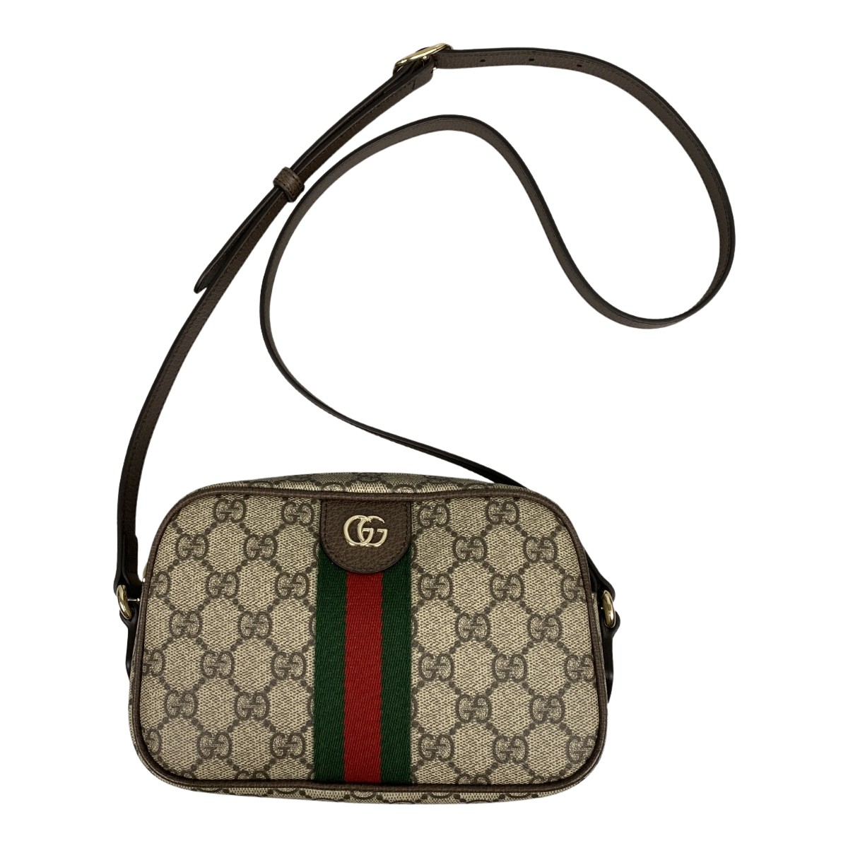 【中古】GUCCI グッチ スモール 写真機御徒面子 GGスプリーム ショルダーバッグ 838480 ベージュ＆うす暗い赤銅色 B価値づける