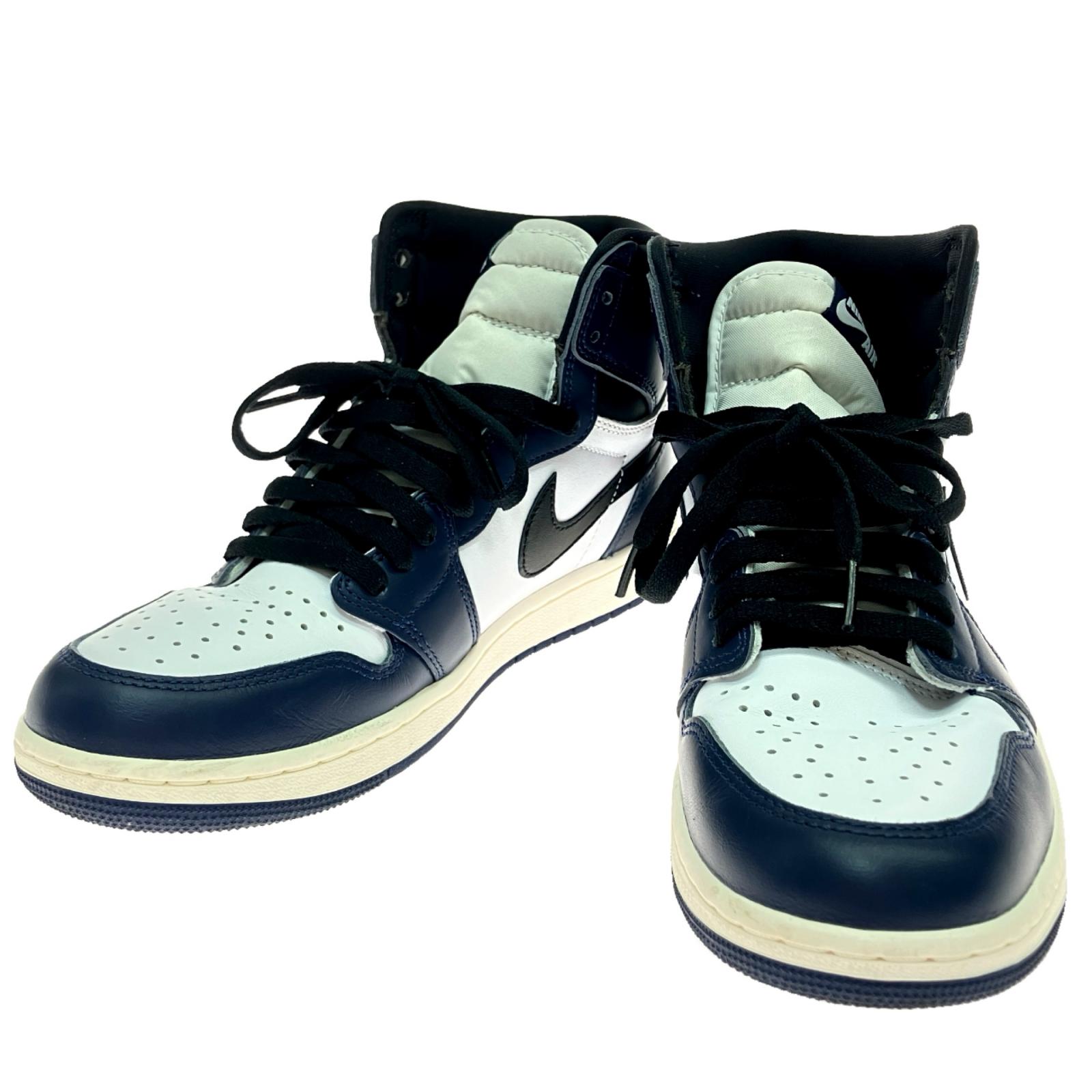 【中古】NIKE ナイキ AIR JORDAN1 RETRO HI OG 27.5珊 DZ5485-401 白いこと×米国海軍 B位置づける