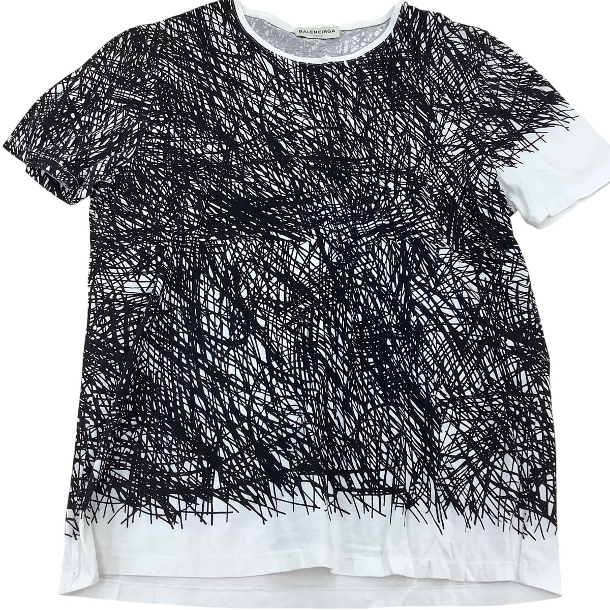 【中古】BALENCIAGA バレンシアガ メンズ プルオーバー SIZE XS 黒いこと×白いこと B価値づける