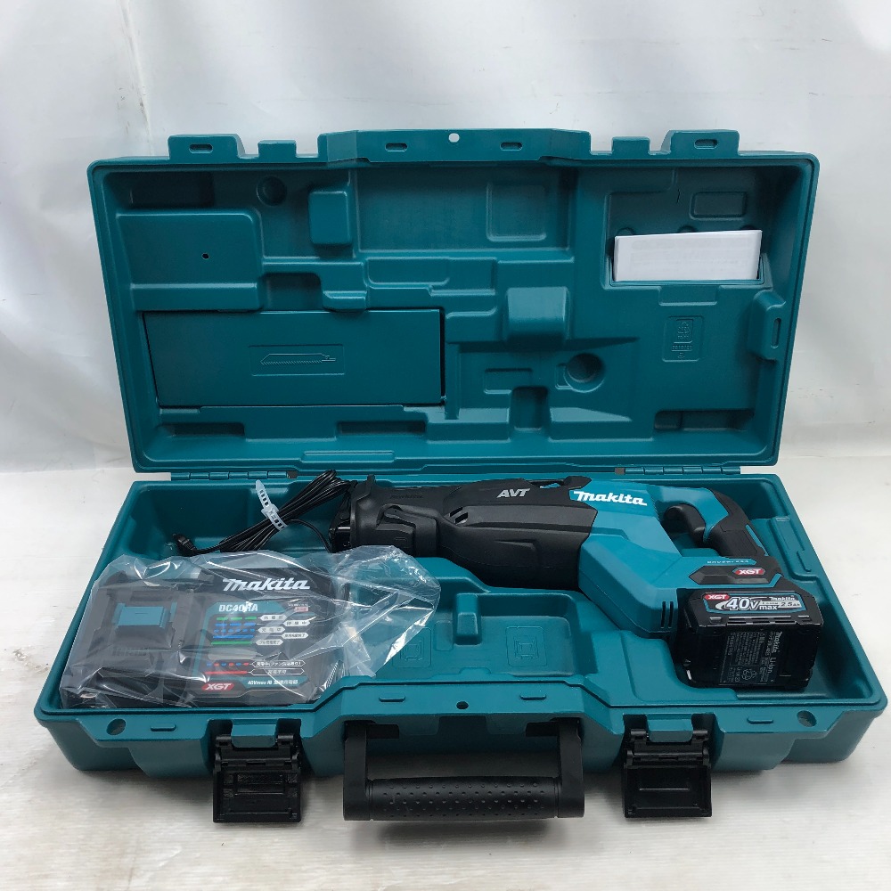 【中古】MAKITA マキタ 工具 レシプロソー 未使用品(S) 充電器・充電池1個・ケース付 コードレス式 40v JR002G ブルー Sランク