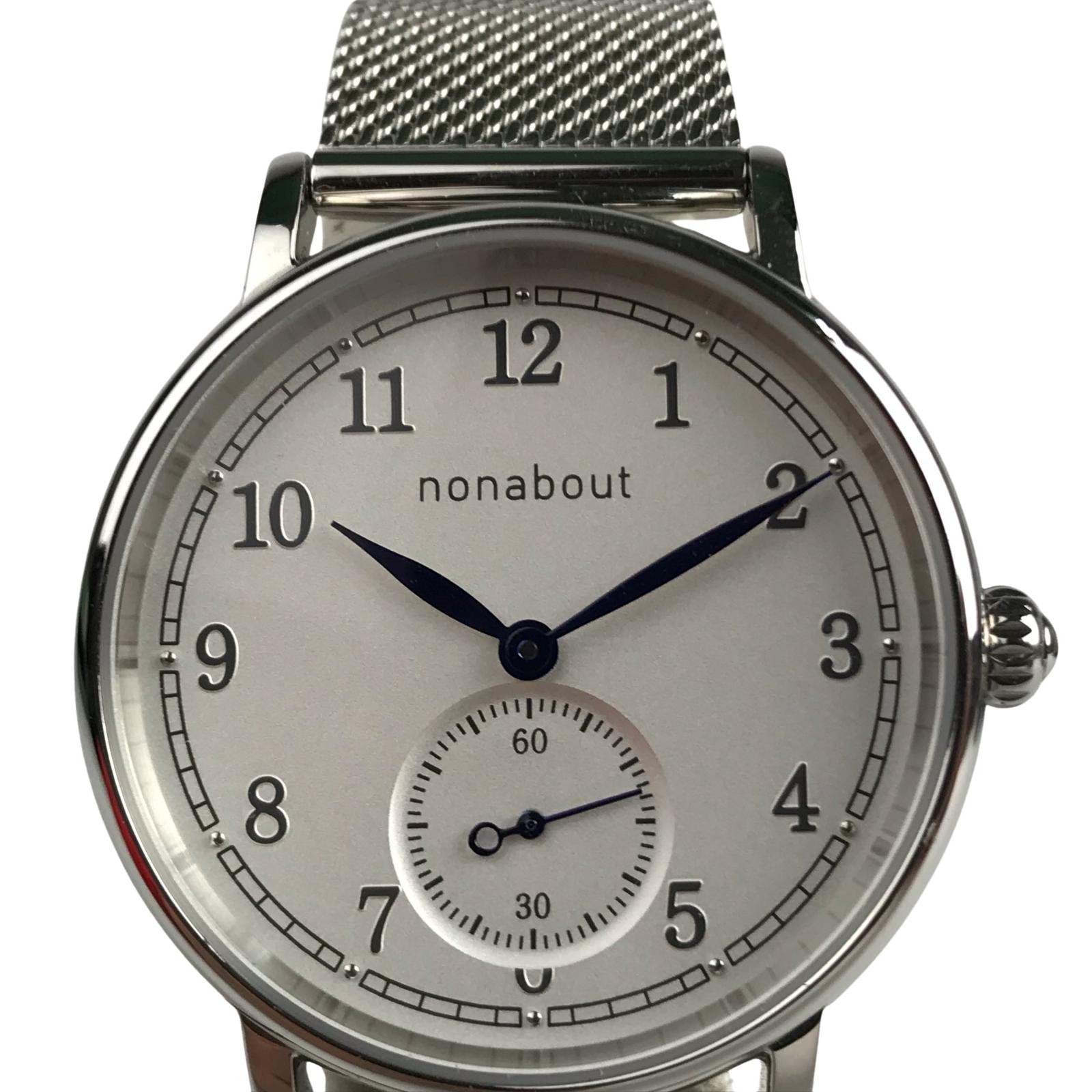 【中古】NONABOUT(ノンアバウト) ウオッチ 石英 ステンレス鋼スチール写真 NA102-WH1A しろがね色 A位置づける