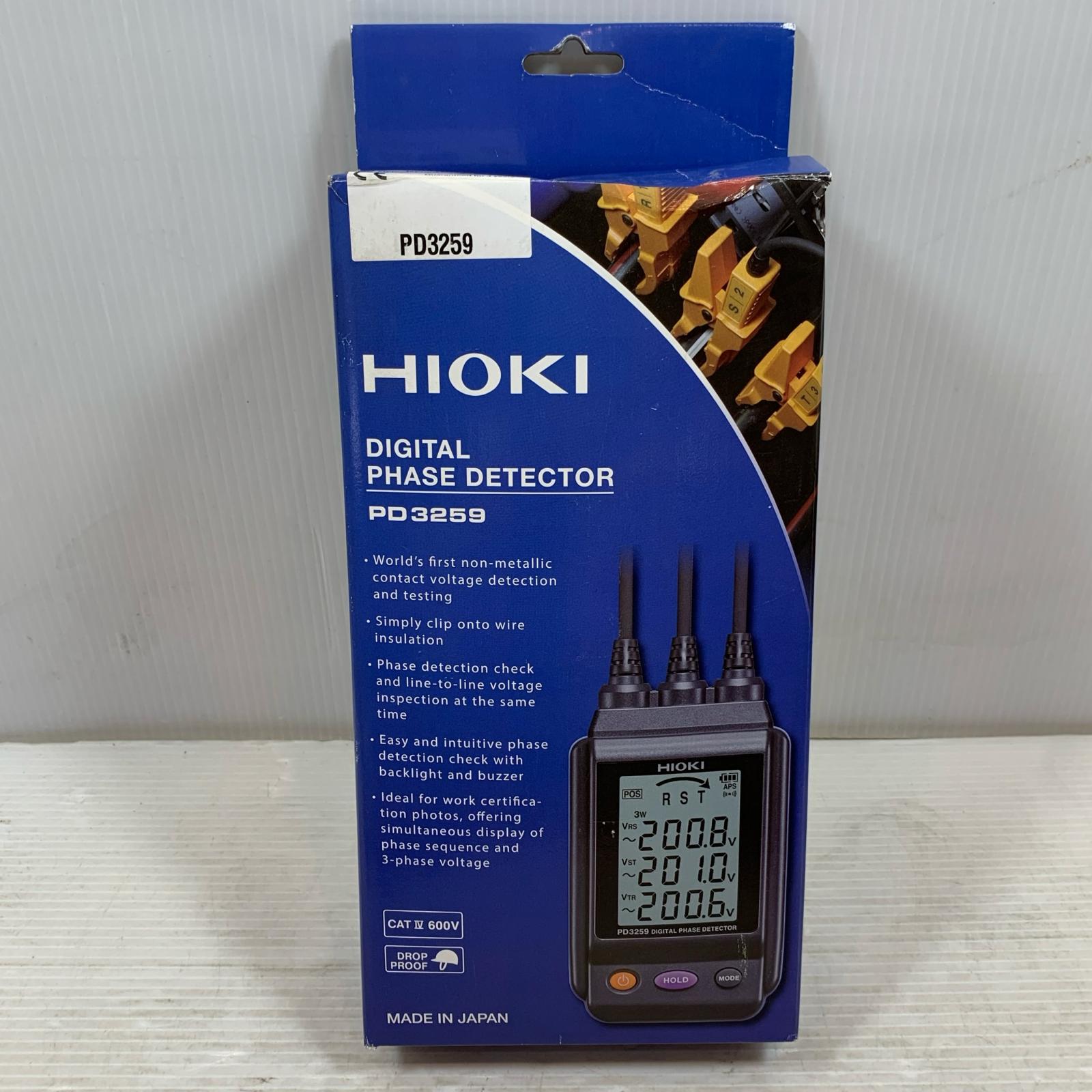 【中古】HIOKI 工具関連用品 電圧計付検相器 PD3259 ブラック Aランク