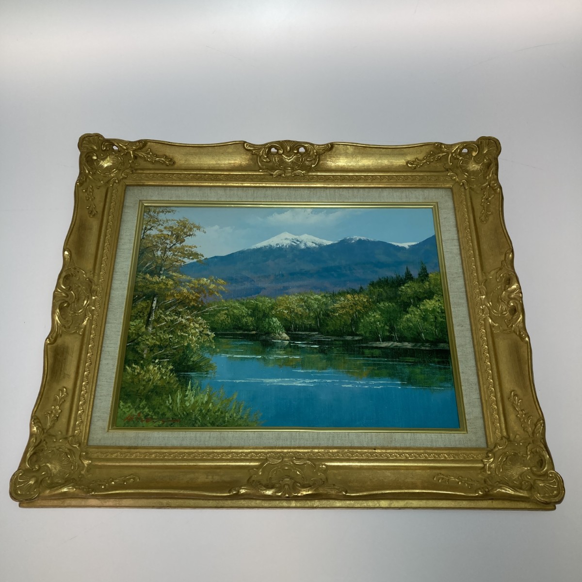【中古】 油絵 油彩画 知床五湖 広瀬和之 絵画 額装 Cランク｜リサイクルビッグバン店