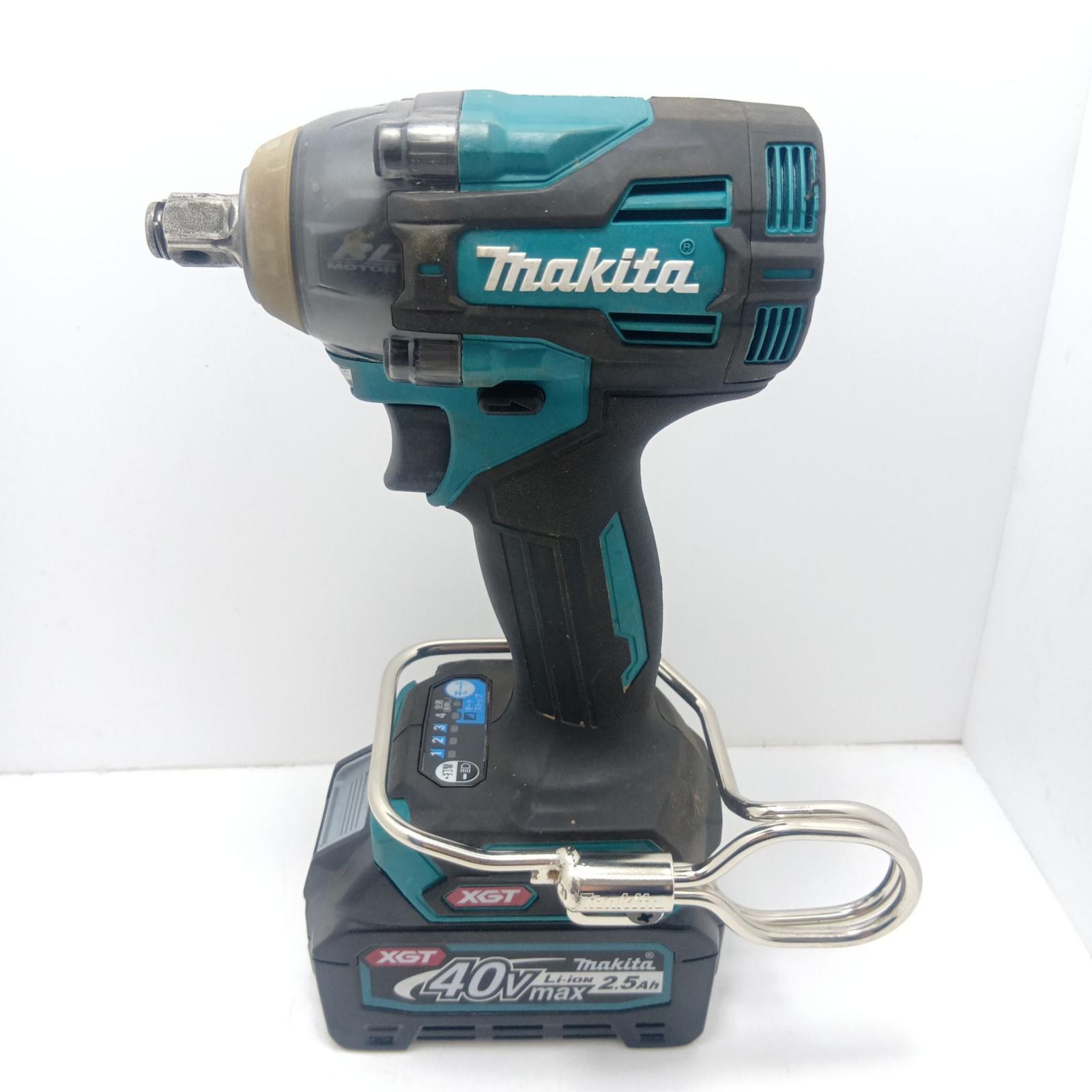 【中古】MAKITA マキタ 差しひびき鍵 TW004G 青碧 座標軸A 申し受ける器・申し受ける池2個・容れもの付 コードレス式 40v 82554Y BL4025 申し受ける発生率2回/0％/0％×2個 TW004G 青碧 A序列付ける