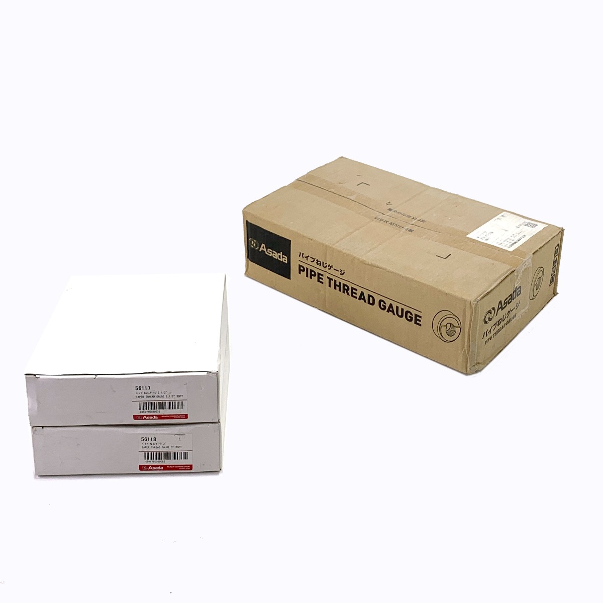 【中古】Asada アサダ 煙管ねじゲージ  1/2-2 書き割り 56127＋56117＋56118 S序列付ける