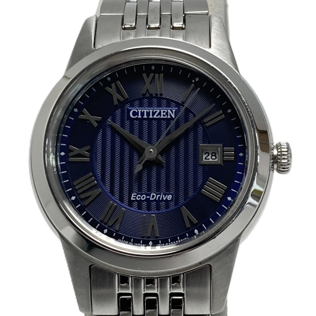 【中古】CITIZEN シチズン エコドライブ デイト J710-S085641 ネイビー ソーラー レディース 腕時計 Bランク｜リサイクルビッグバン店