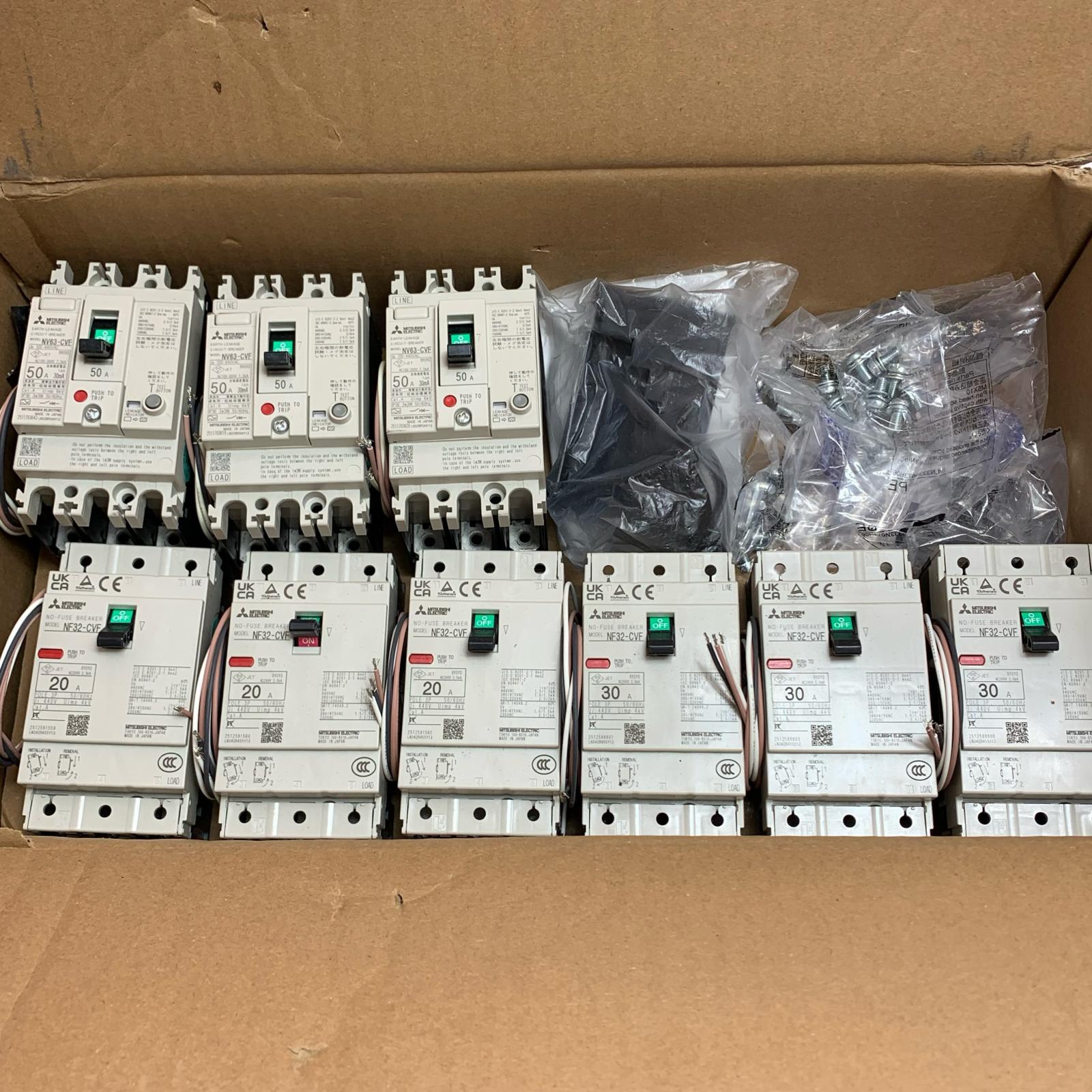 【中古】 ブレーカーまとめ 三菱 NF32-CVF 20A  NV63-CVF 50A B価値づける