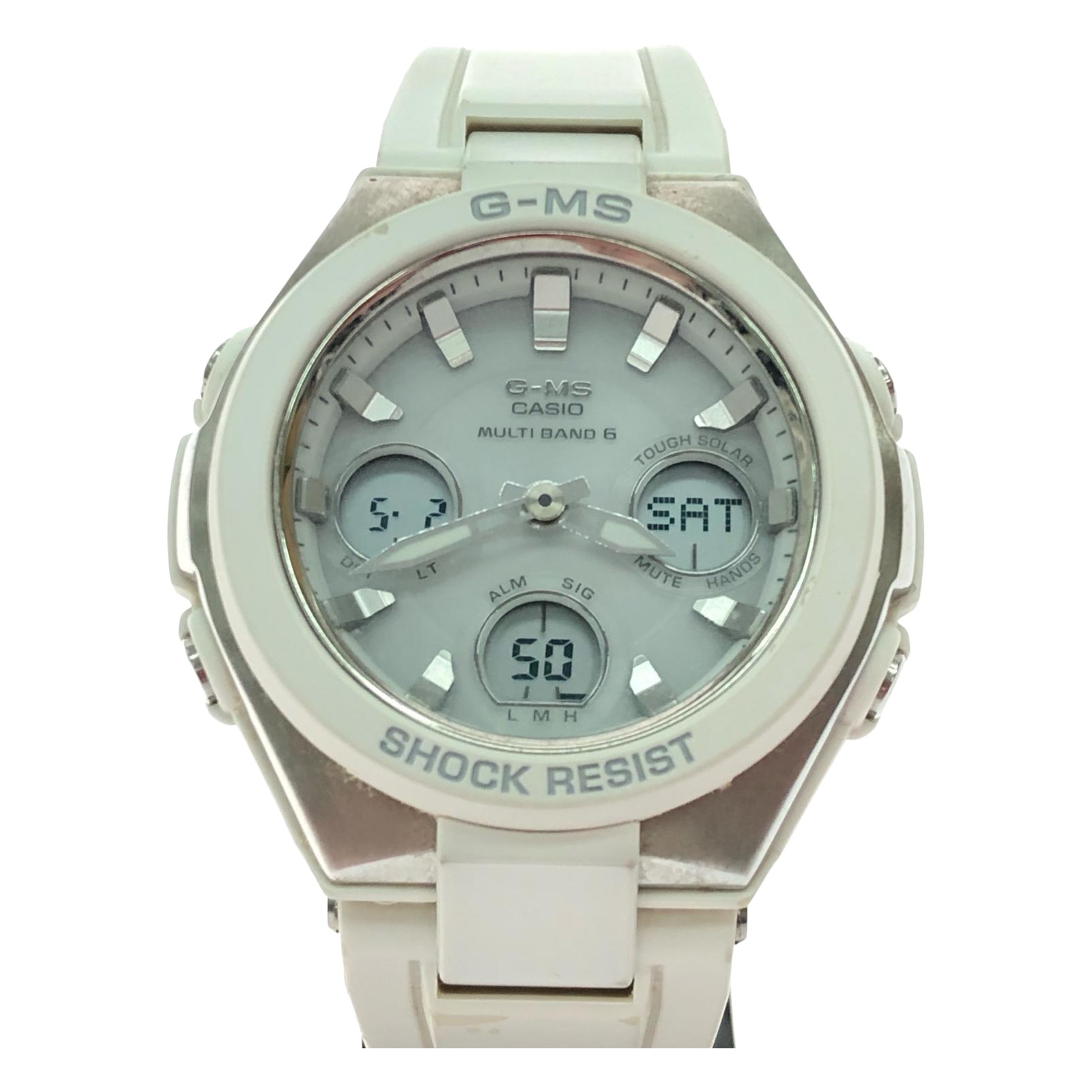 【中古】CASIO カシオ レディースウオッチ デジアナウォッチ Baby-G 電磁波ソーラー  MSG-W100 白いこと B序列付ける