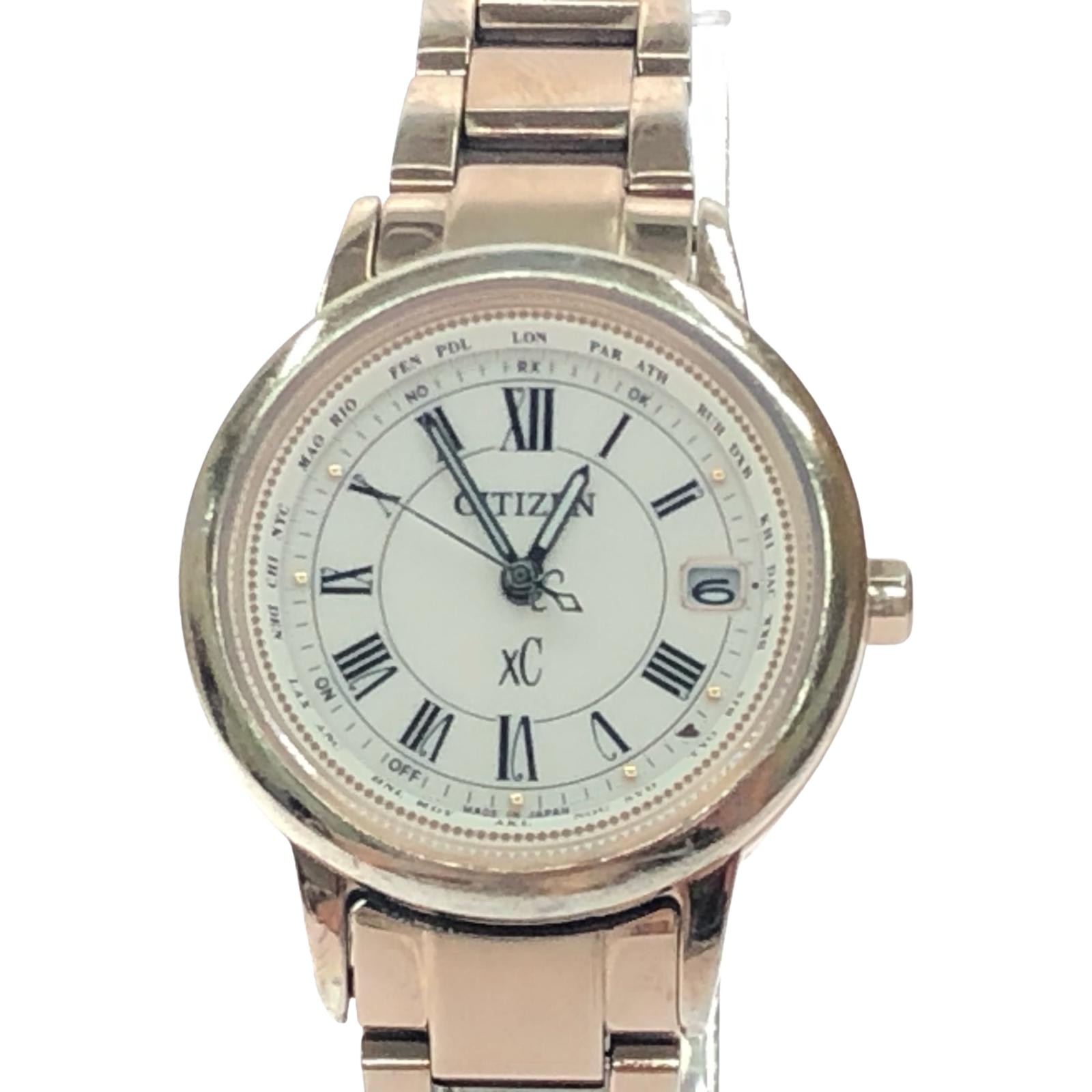【中古】CITIZEN シチズン レディースウオッチ 電磁波ソーラー XC 心うれしい飛行 チタン H240-T022740 B序列付ける