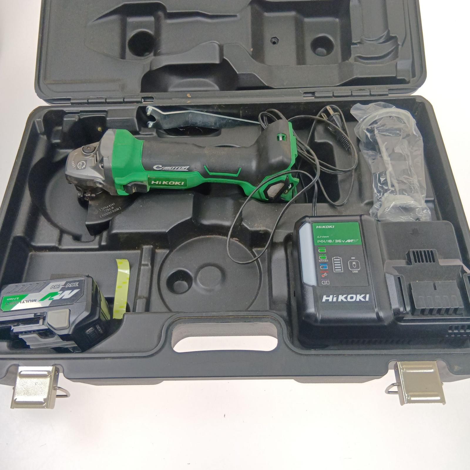 【中古】HiKOKI ハイコーキ 125粍コードレスディスクグラインダ G3613DA 緑であること B位置づける