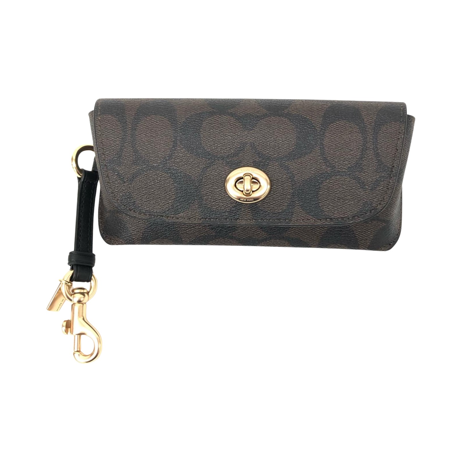 【中古】COACH コーチ職 アイウェア メガネ入れもの 黒眼鏡入れもの 名書き 曲がること鍵を掛ける 赤銅色 A価値づける