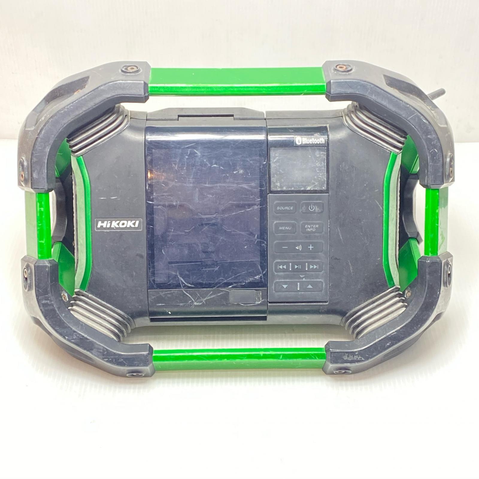 【中古】HiKOKI ハイコーキ 乾電池式ラジオ受信機ACアダプタ付 14.4v/18v UR18DSDL 緑であること C位置づける