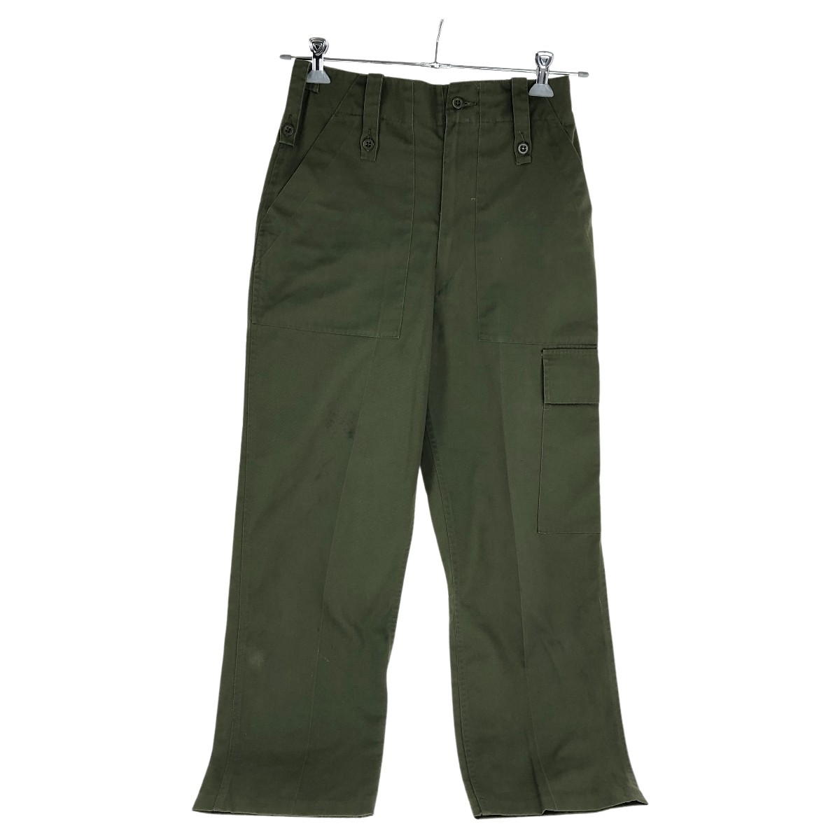 【中古】80~90s British Army ズボン下 ファティーグパンツ SIZE M(W:80糎) 古着 オリーブ C価値づける