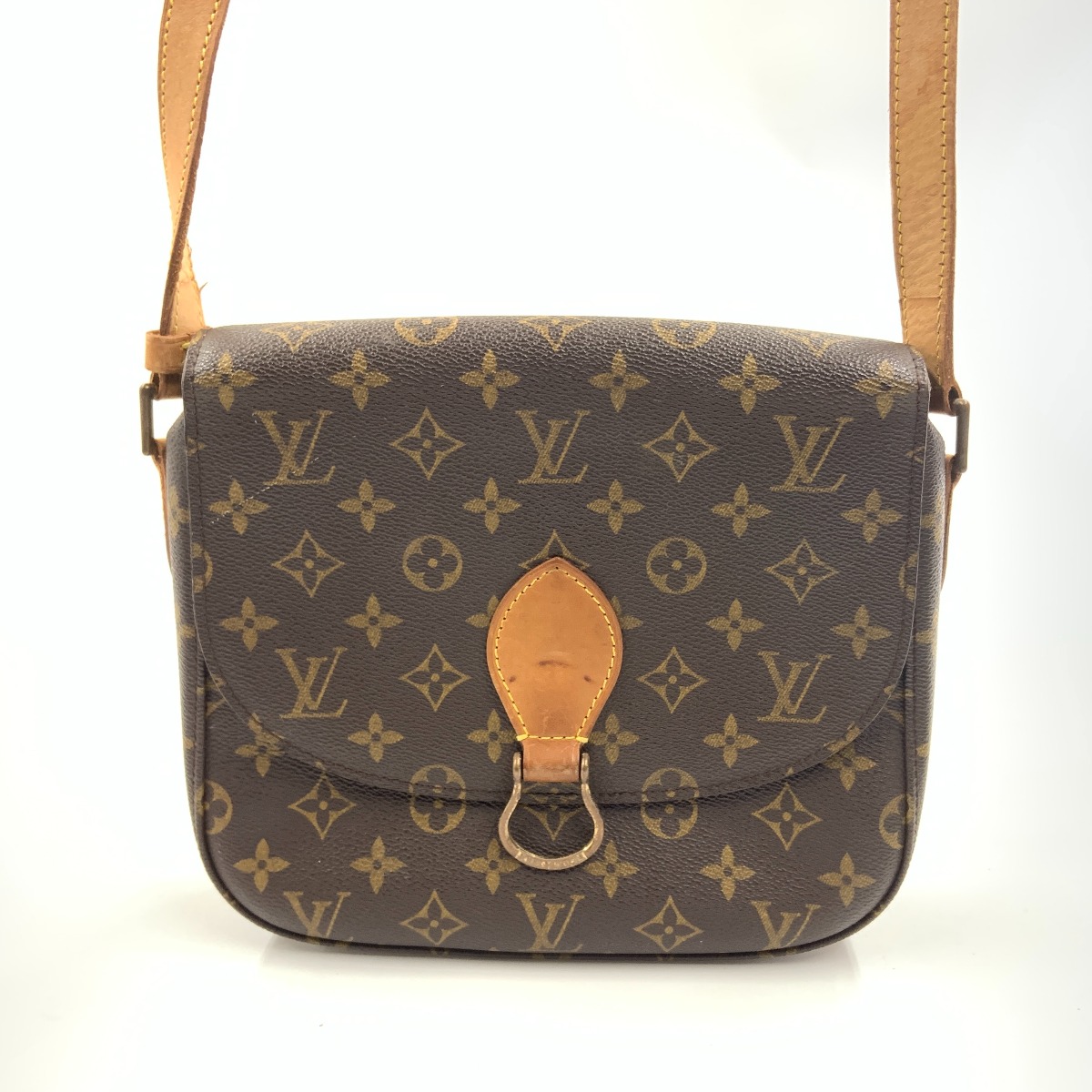 【中古】LOUIS VUITTON ルイヴィトン モノグラム サンクルー ショルダーバッグ M51242 赤銅色 C価値づける