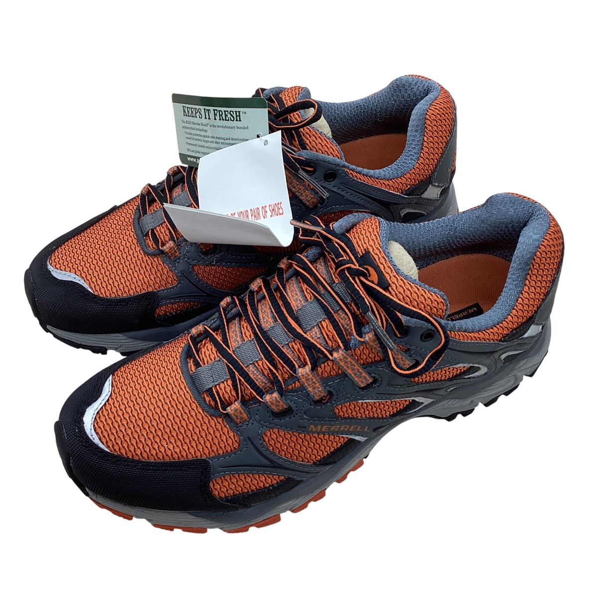 【エントリーポイント10倍|7/19 20:00-7/26 1:59】【送料無料】【中古】MERRELL メレル メンズ 未使用 スニーカー SIZえ 26.5cm オレンジ×ブラック Sランク|リサイクルビッグバン店