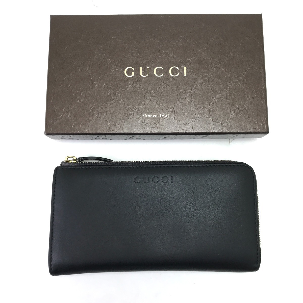 【エントリーポイント10倍|7/19 20:00-7/26 1:59】【送料無料】【中古】GUCCI グッチ L字ファスナー長財布 332747 ブラック Cランク|リサイクルビッグバン店