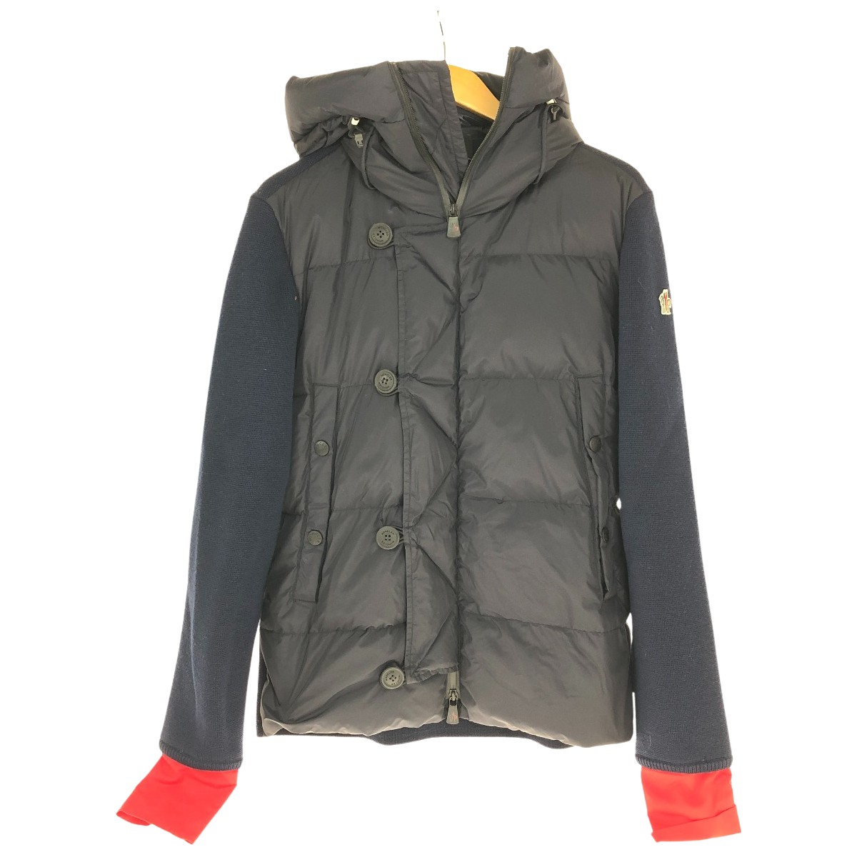 【中古】MONCLER モンク軌跡 上衣 落ちこむ上衣 SIZE L 編み物うつり変わり落ちこむ上衣 米国海軍 C位置づける