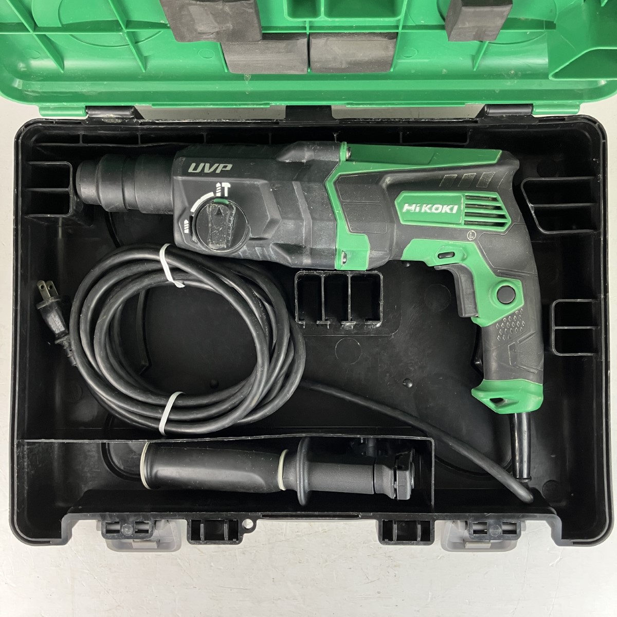 【中古】HiKOKI ハイコーキ 100v 28粍 ロータリハンマドリル 容れもの付 DH28PBY2 緑であること C位置づける