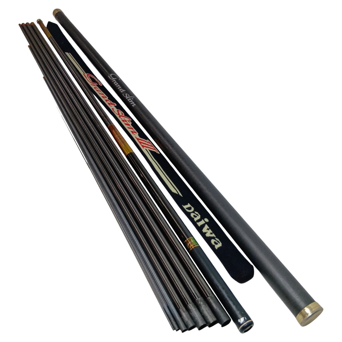 【中古】DAIWA ダイワ 06220412 つり銭装置 極点 鮎竿 地びたか細い3 95 当て嵌める感有 口欠けあり、2番縦に3粍ほどのペンキ塗り剥げあり B位置づける