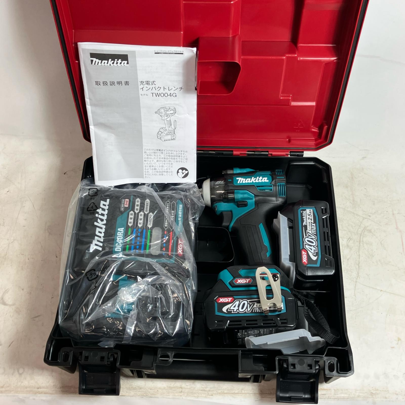 【中古】MAKITA マキタ 差しひびき鍵 TW004GRDX 青碧 未当てはめる品(S) フルセット 40v 2.5Ah S序列付ける