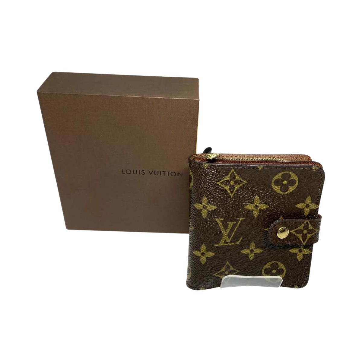 【中古】LOUIS VUITTON ルイヴィトン 2つ折り紙入れ モノグラム コンパクトジップ  M61667 A序列付ける