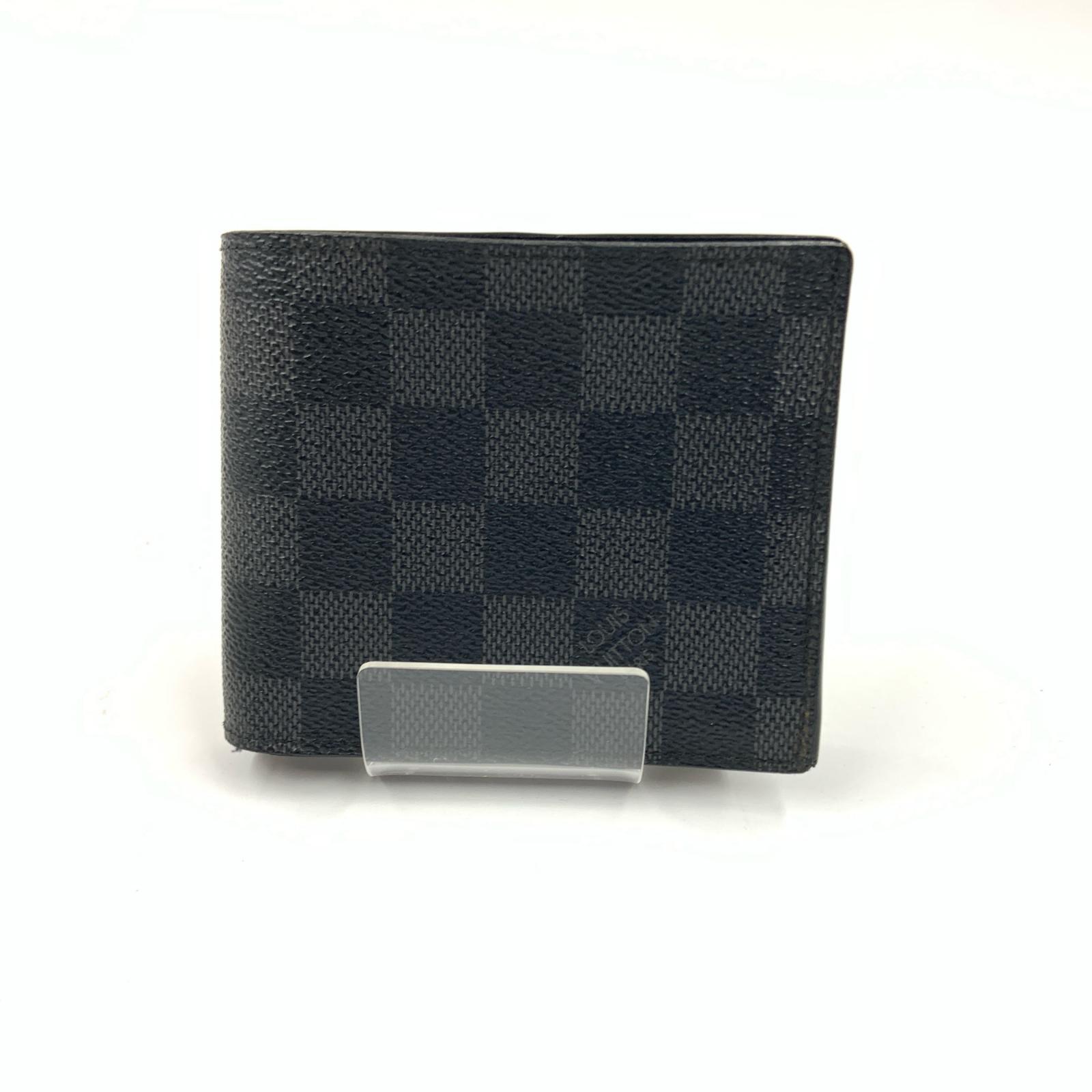 【中古】LOUIS VUITTON ルイヴィトン ダミエ グラフィット ポルトフォイユ マルコNM 二つ折り紙入れ N63336 黒いこと B序列付ける