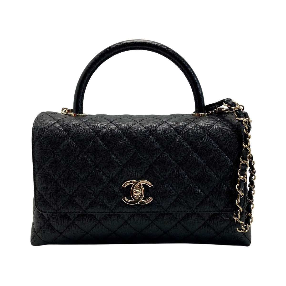 【中古】CHANEL シャネル ココハンドル29 キャビア素はだ A92991 黒いこと チェーン店ショルダーバッグ B価値づける
