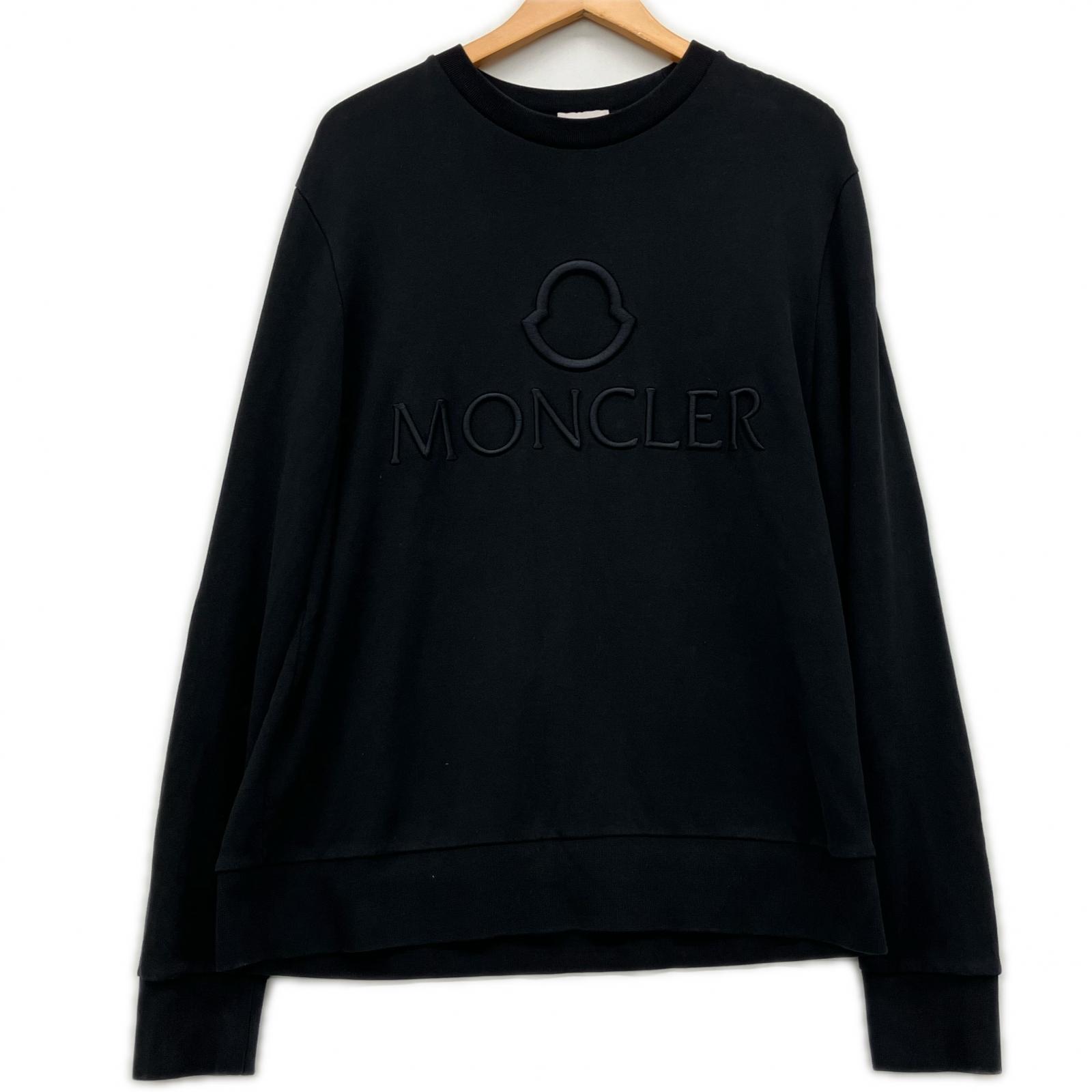 【中古】MONCLER モンク線路 汗水 構成成分色褪せあり XL G10918G79610 黒いこと B価値づける