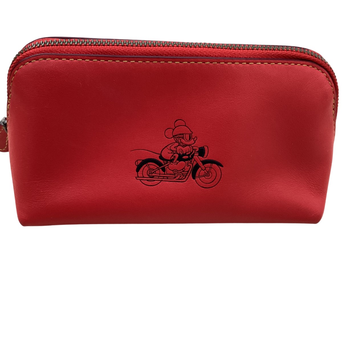 【中古】COACH コーチ職 ×Disney  ウォルトディズニー 二人三脚 合財袋 赤いこと B序列付ける