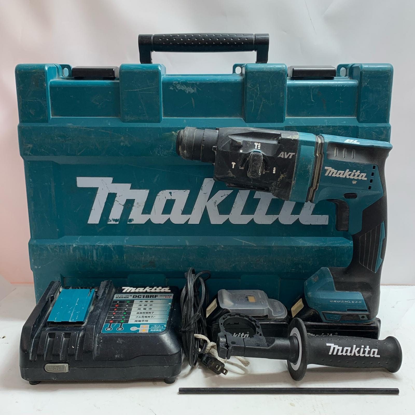 【中古】MAKITA マキタ ハンマドリル   MAKITA HR182DRGX 座標軸C  申し受ける器・申し受ける池2個・入れもの付 HR182DRGX C価値づける