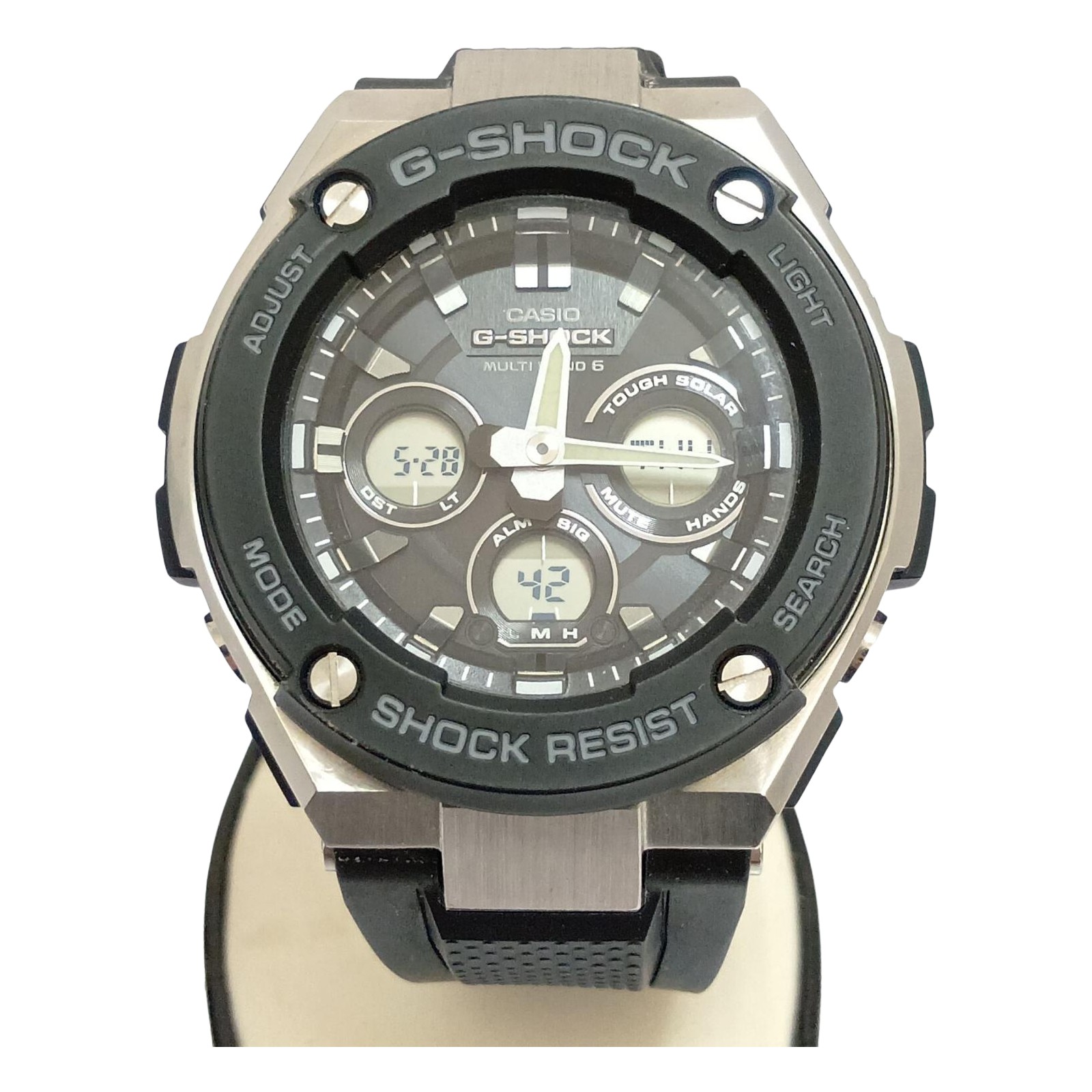【中古】CASIO カシオ ウオッチ G-SHOCKG-STEEL 電磁波ソーラー GST-W300 黒いこと B序列付ける