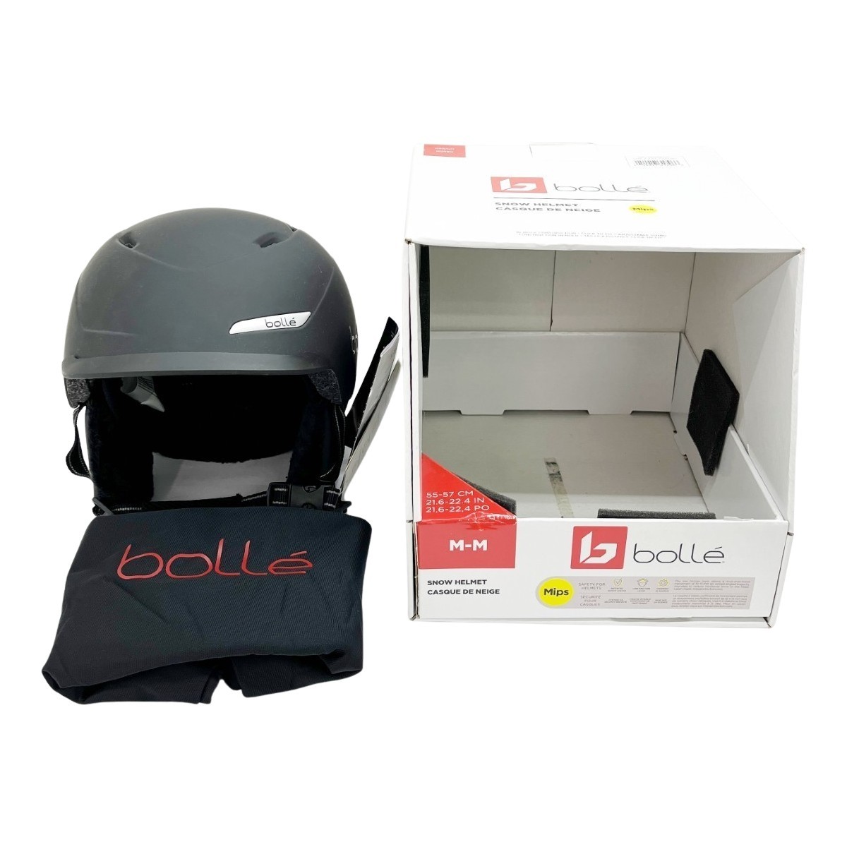 【中古】 BOLLE ADULT HELMET ヴォレー 成年者用 スノーヘルメット 1516990 55-57珊 黒いこと B位置づける