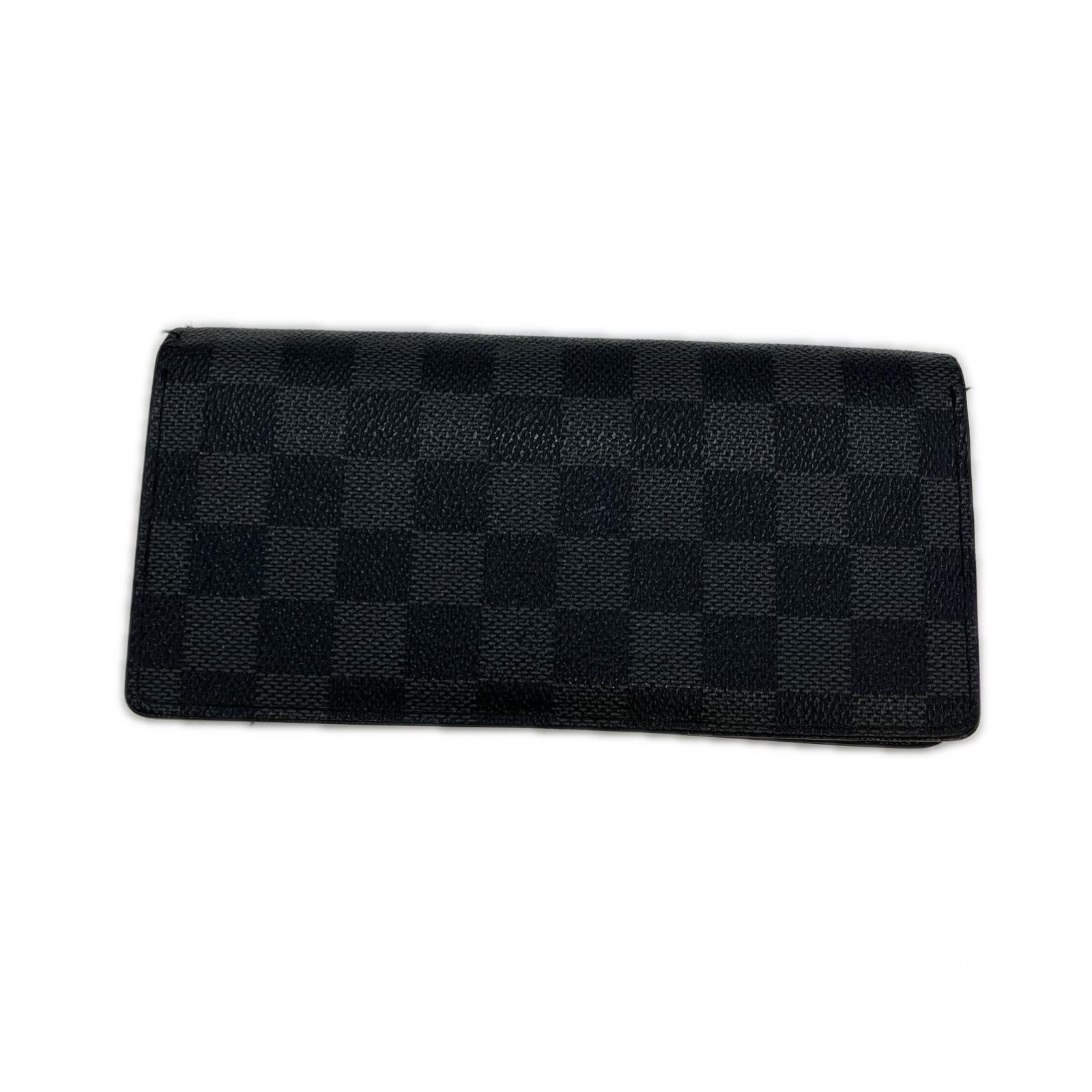 【エントリーポイント10倍｜7/19 20:00-7/26 1:59】【送料無料】【中古】LOUIS VUITTON ルイヴィトン ダミエ・グラフィット 二つ折り長財布 N62665 ブラック Bランク｜リサイクルビッグバン店