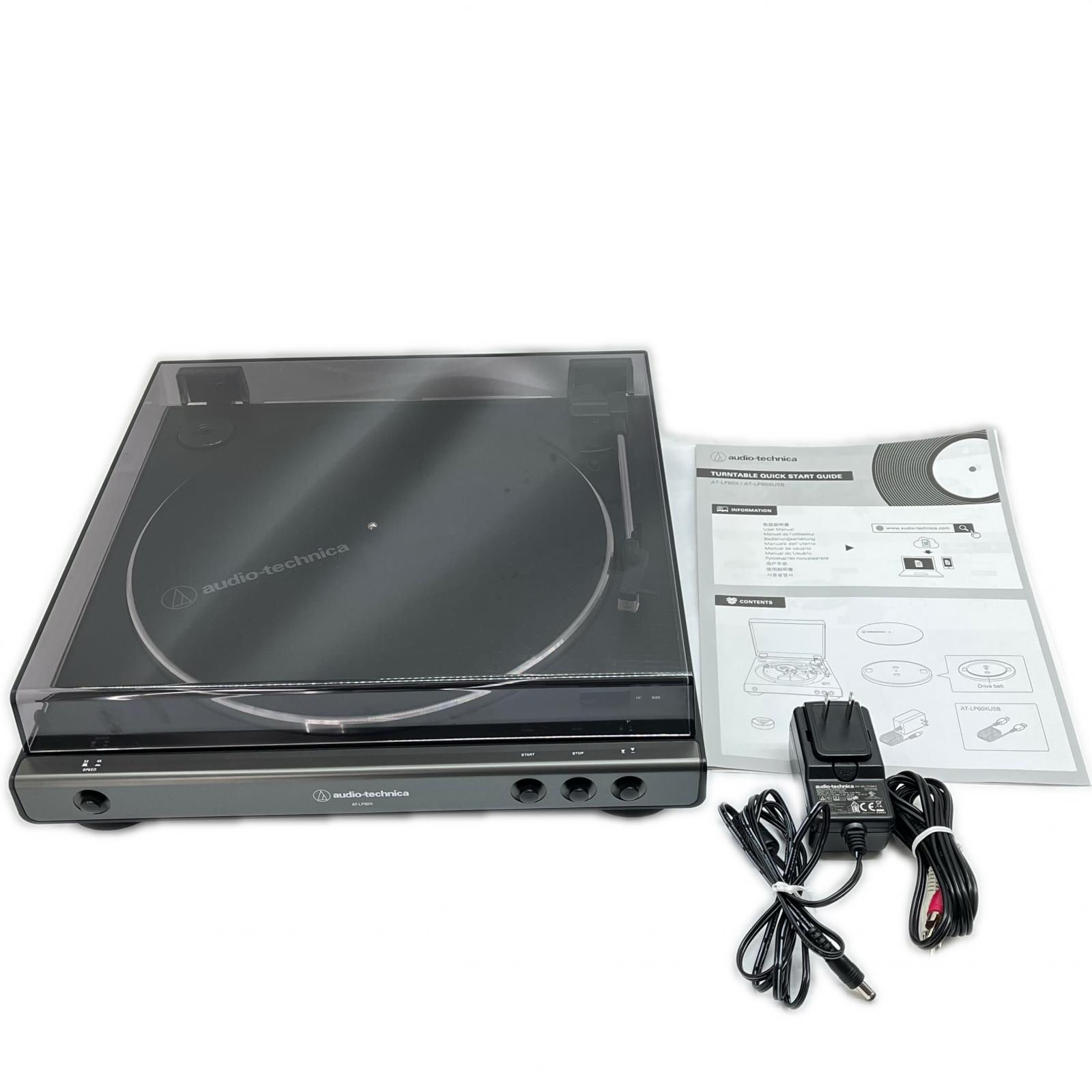 【中古】audio-technica オーディオテクニカ 電気蓄音機 2020年製 AT-LP60X 黒いこと B序列付ける
