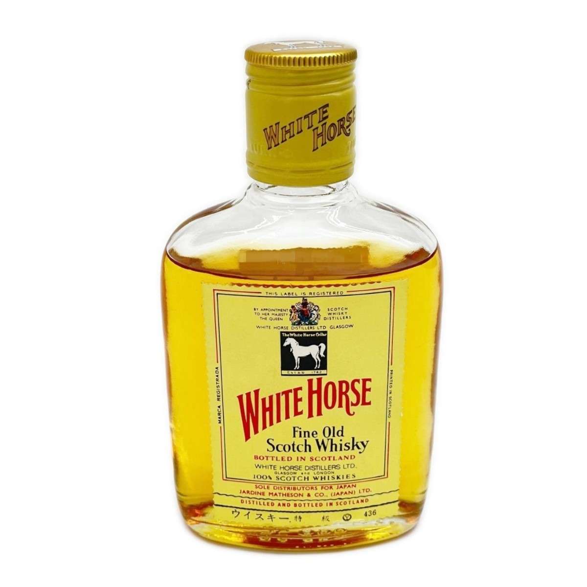 【中古】WHITE HORSE ホワイトホース FINE OLD SCOTCH WHISKY スコッチウイスキー 190ml 43% Sランク 未開栓|リサイクルビッグバン店