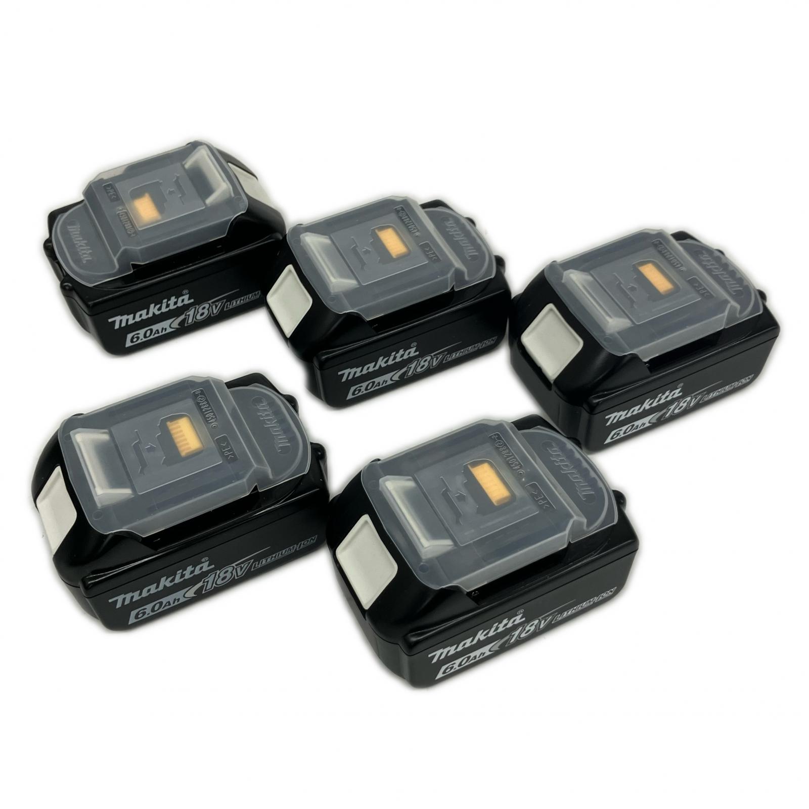 【中古】MAKITA マキタ 乾電池 18v 6.0Ah 5個書き割り BL1860B 黒いこと  2 S位置づける