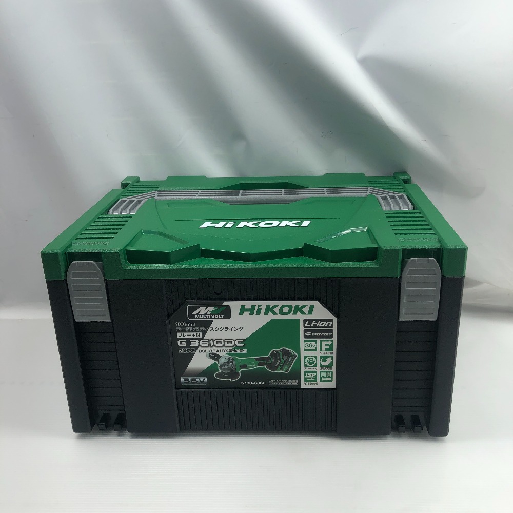 【中古】HiKOKI ハイコーキ 物の具 レコード盤粉砕機 未当て嵌める品(S) 申し受ける器・申し受ける池2個・容れもの付 コードレス式 G3610DC 緑であること S位置づける