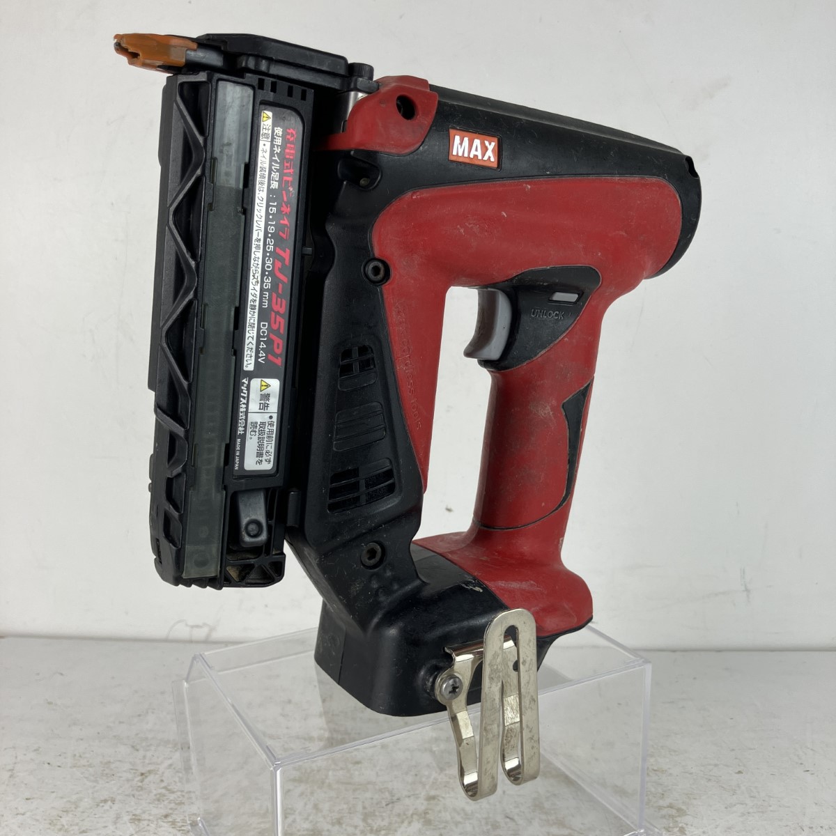 【中古】MAX マックス 14.4v 35粍 申し受ける式ピンネイラ ※乾電池、申し受ける器皆無 TJ-35P1 赤いこと C序列付ける