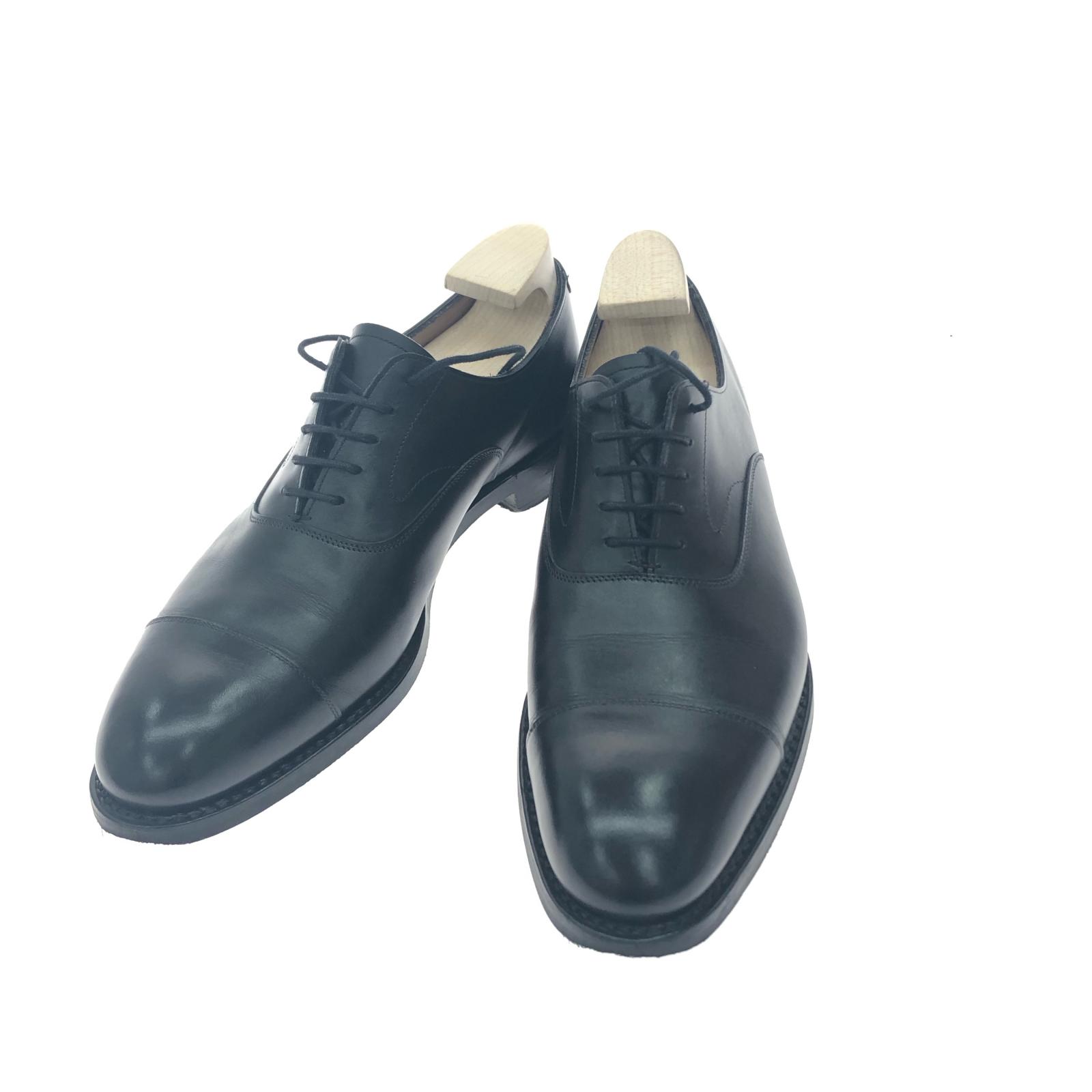 【中古】JOSEPH CHEANEY ジョセフチーニー メンズ 引っ切りない心付け 御召しものシューズ ８1/2 シュー天然木付 黒いこと B位置づける