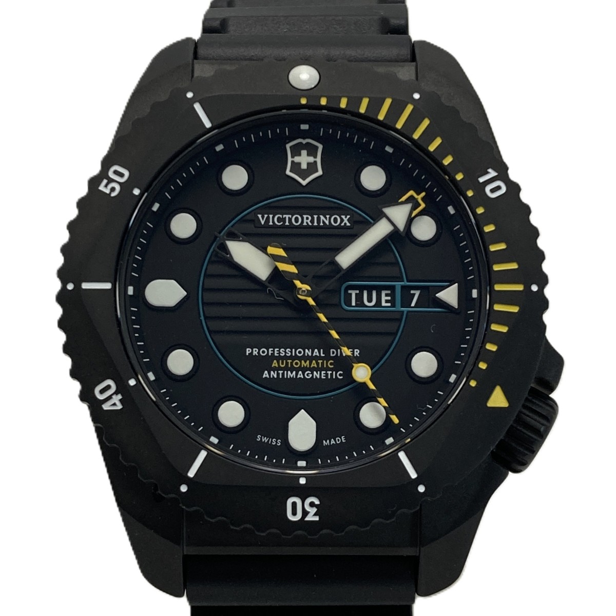 【中古】VICTORINOX ビクトリノックス 飛び込み 労働者階級 241997 黒いこと 自動小銃一巻き メンズ ウオッチ 箱・取説有 DIVE PRO B序列付ける