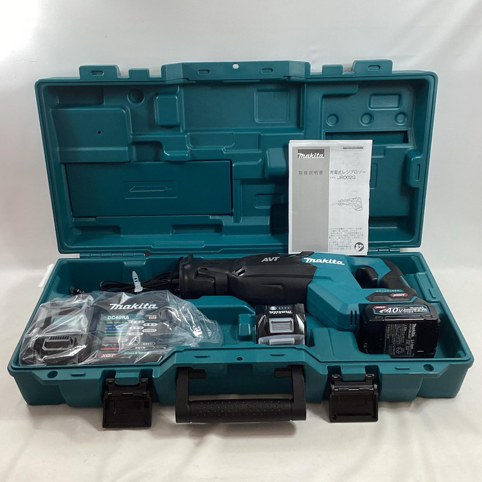 【中古】MAKITA マキタ レシプロソー JR002GRDX 申し受ける器・申し受ける池2個・容れもの付  S位置づける