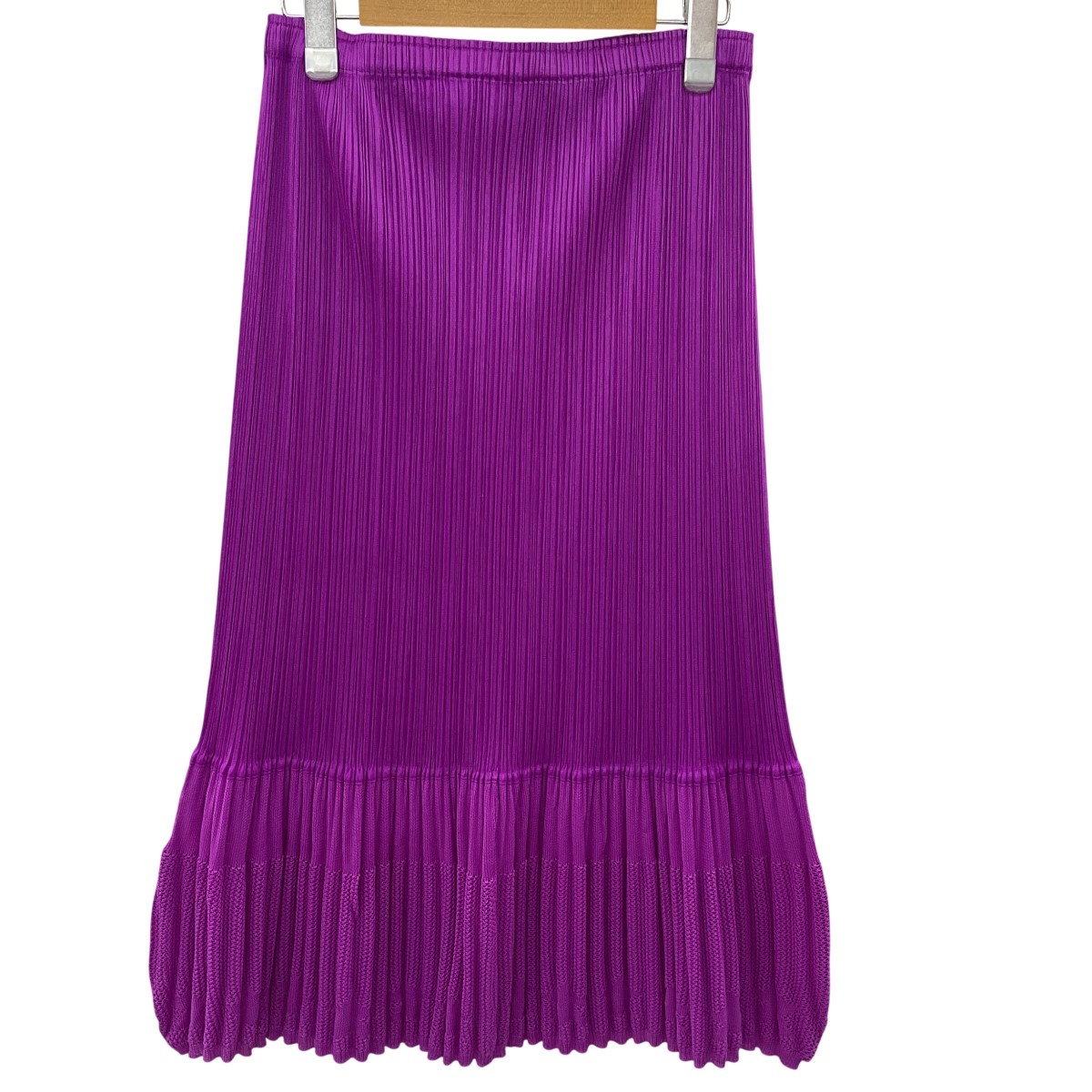 【中古】ISSEY MIYAKE イッセイミヤケ PLEATS PLEASE うつり変わり スコート  SIZE 3 星柄 PP81-JG584 パープル B位置づける
