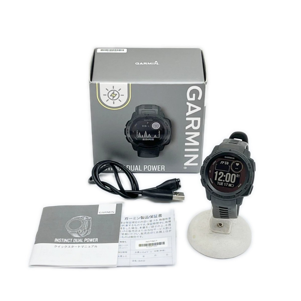 【中古】GARMIN ガーミン ウオッチ ディジタルウォッチ Dual Power 箱・USB付 MIL-STD810G B序列付ける