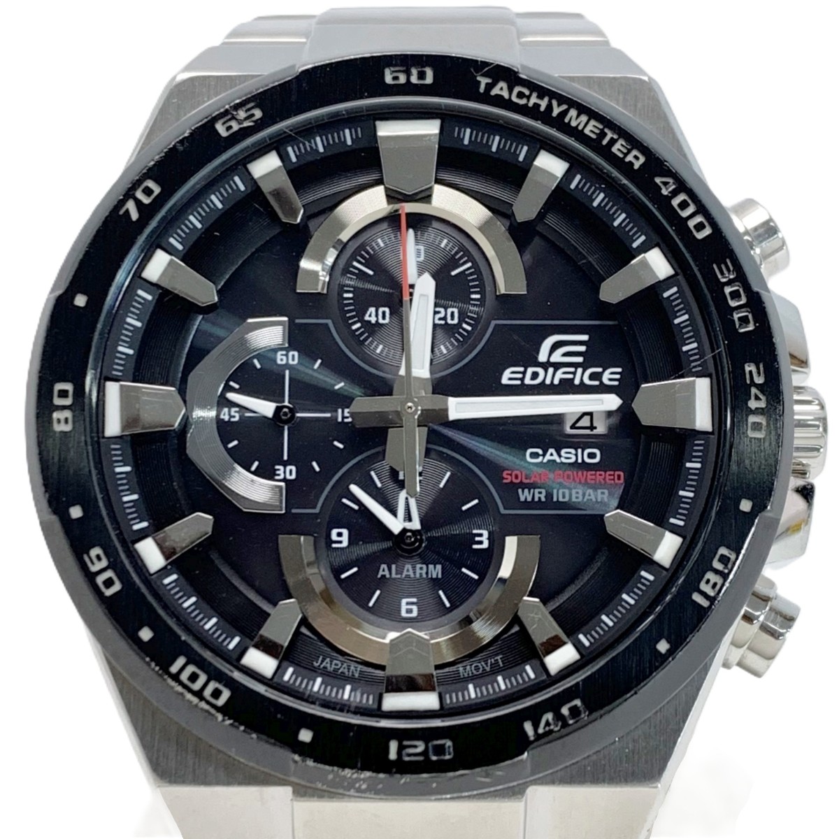 【中古】CASIO カシオ EDIFICE EFR-541SBDB-1AJF しろがね色 ソーラー申し受ける メンズ B序列付ける