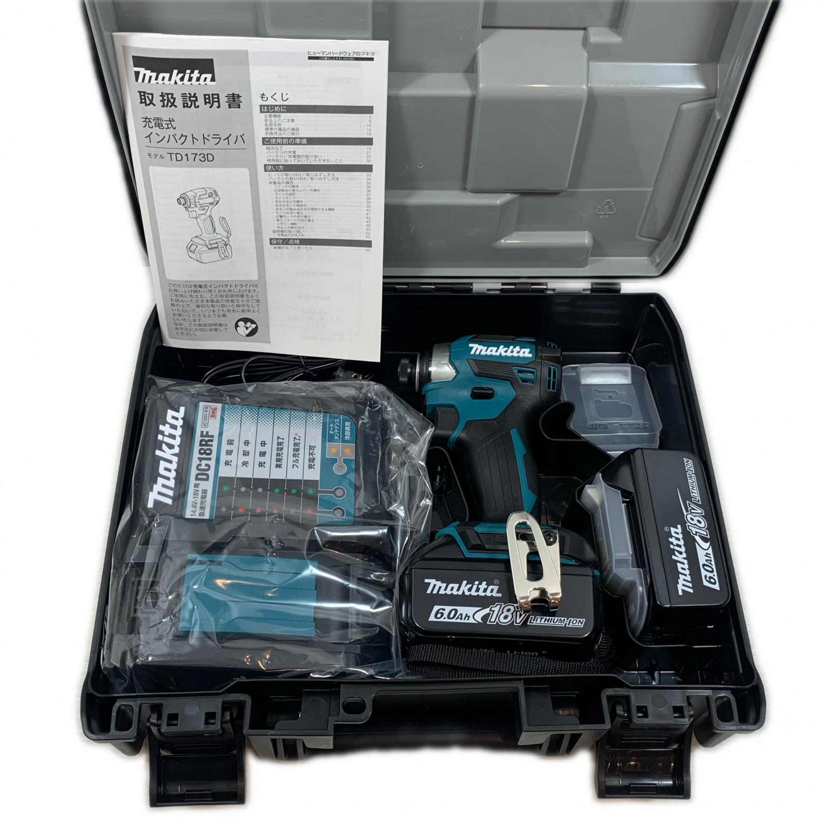 【中古】MAKITA マキタ 締め付け物の具 インパクトドライバ コードレス式 18v 6.0Ah 726876 TD173DRGX 青碧 S序列付ける