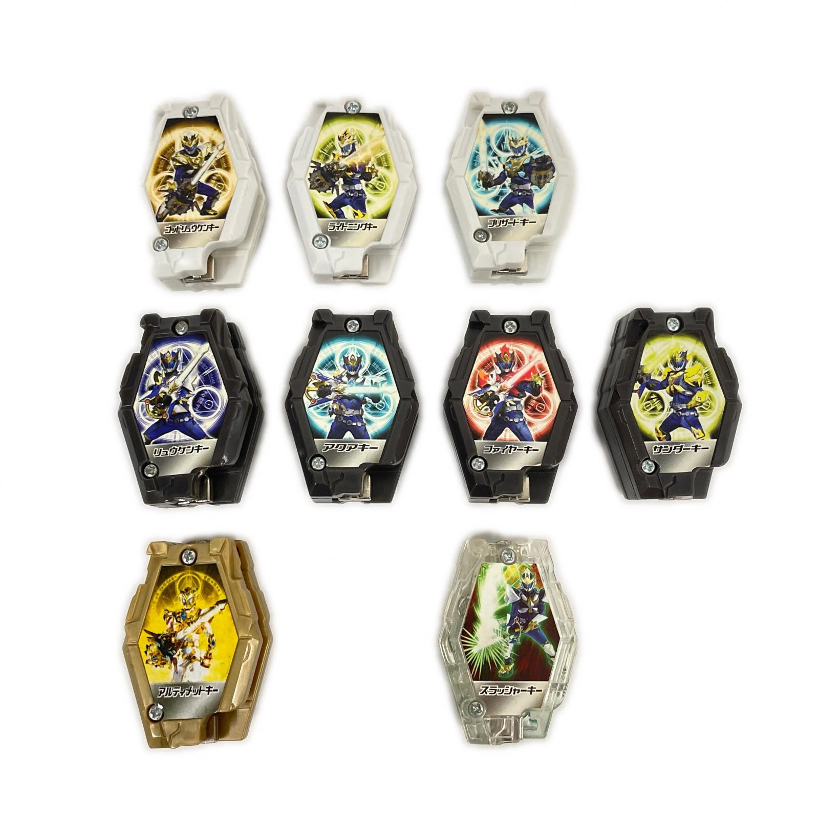 【中古】TAKARA タカラ 魔弾戦記リュウケンドー 魔弾足懸かり サンダーキー アルティメットキー等 9個仕掛ける B価値づける