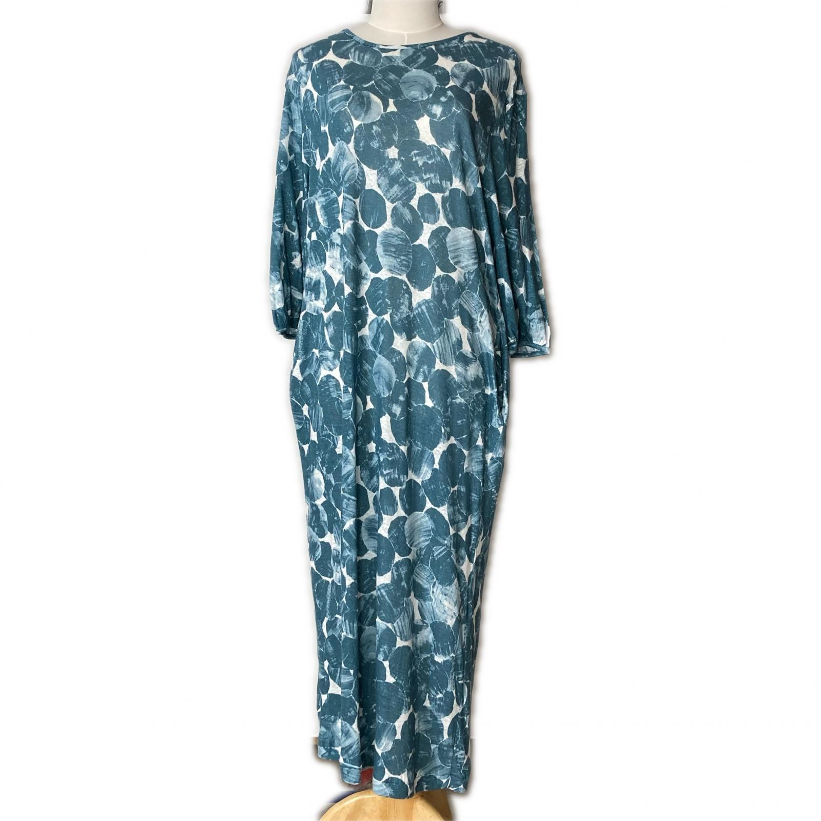 【中古】mina perhonen ミナペルホネン 半袖衣装 大きさ36  ai8849 青色薄墨色 レディース B価値づける