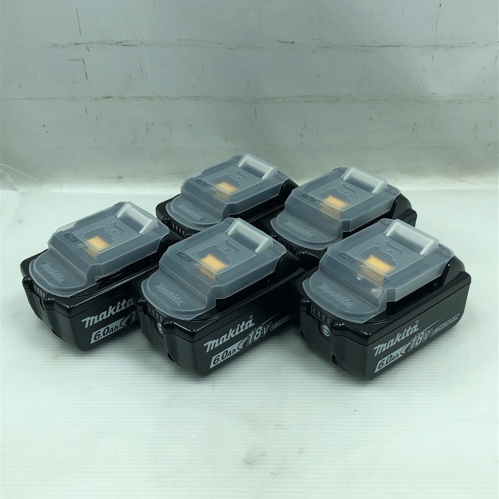 【中古】MAKITA マキタ 蓄電池 未当て嵌める品(S) 本体のみ 5個仕掛ける BL1860B 黒いこと S価値づける